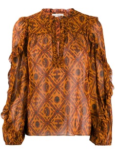 Ulla Johnson блузка с длинными рукавами и вышивкой