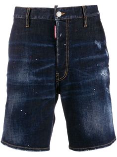 Dsquared2 джинсовые шорты с эффектом потертости