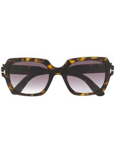 Tom Ford Eyewear массивные солнцезащитные очки с эффектом черепашьего панциря