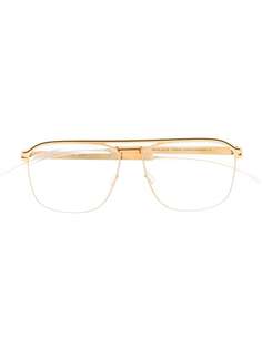 Mykita MYKITA ADRIANO 122 GOLD/DARKBROWN Leather/Fur/Exotic Skins->Leather
