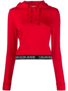 Calvin Klein Jeans укороченное худи с логотипом