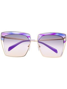 Emilio Pucci солнцезащитные очки в геометричной оправе и эффектом градиента