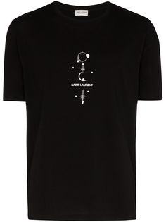 Saint Laurent футболка Satanic с логотипом
