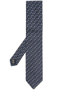 Ermenegildo Zegna жаккардовый галстук с геометричным узором