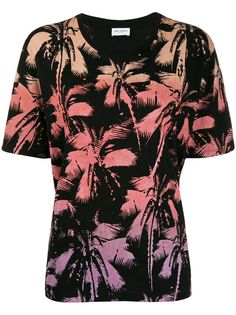 Saint Laurent футболка с принтом