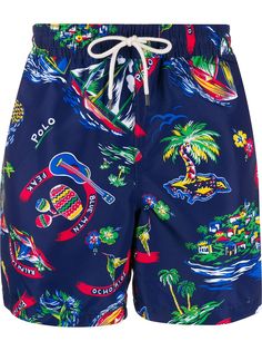 Polo Ralph Lauren плавки-шорты с кулиской и принтом