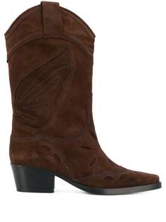 GANNI stitch detail cowboy boots