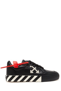 Черные кожаные кеды Off White