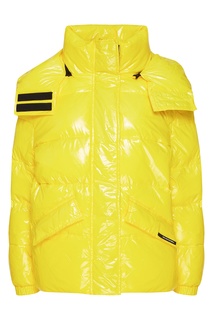 Желтая лаковая куртка-пуховик Milamarsel