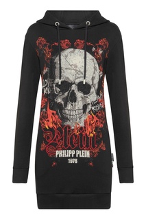 Черное худи с черепом Philipp Plein