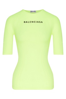 Неоново-желтая футболка с логотипом Balenciaga