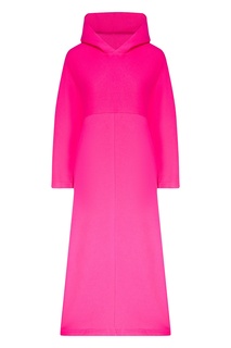 Ярко-розовое платье с капюшоном Cocoon Balenciaga