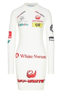 Белое платье-свитшот Off White