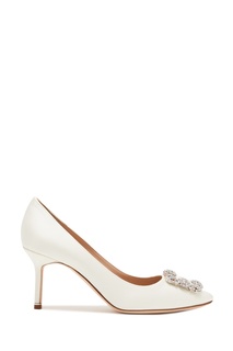 Туфли цвета слоновой кости Hangisi 70 Manolo Blahnik