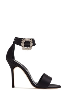 Черные атласные босоножки Sanghal 105 Manolo Blahnik