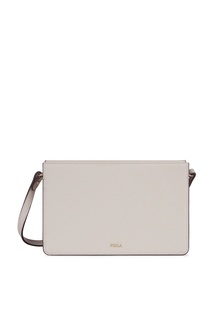 Серая кожаная сумка Babylon Furla