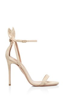 Нюдовые замшевые босоножки Deneuve 105 Aquazzura