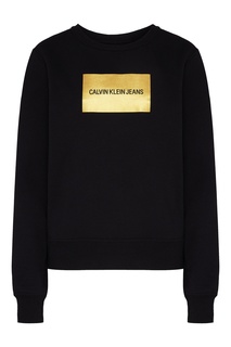 Синий свитшот с ярким логотипом Calvin Klein