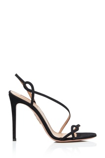 Черные замшевые босоножки Serpentine 105 Aquazzura