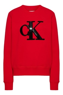 Красный свитшот из хлопка Calvin Klein