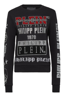 Черная толстовка с декором Philipp Plein