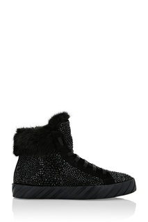 Высокие комбинированные кеды Philipp Plein