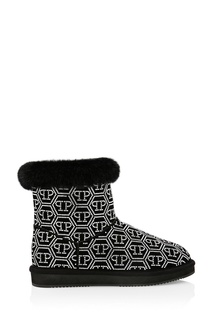Черные угги с фирменной символикой “Philipp Plein”