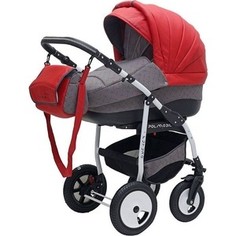 Коляска 2 в 1 Polmobil PORTO LUX 01 красный-серый