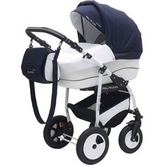 Коляска 2 в 1 Polmobil PORTO 02 синий-белый