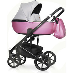 Коляска 2 в 1 Riko Basic OZON Shine 01 розовый-серый