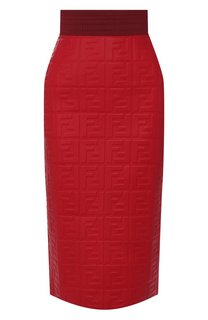 Кожаная юбка Fendi