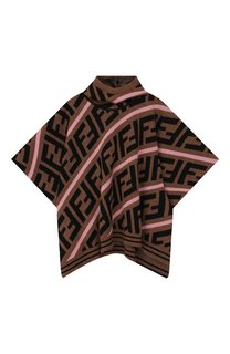 Хлопковое пончо с капюшоном Fendi