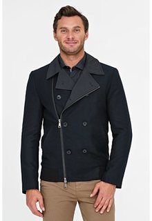 Утепленное пальто с отделкой трикотажем Al Franco
