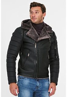 Утепленная куртка из экокожи Urban Fashion for men