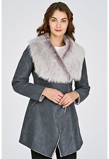 Удлиненная дубленка из овчины La Reine Blanche