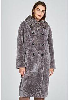 Шуба из овчины с отделкой овчиной калган Virtuale Fur Collection