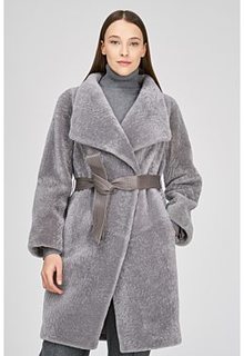 Пальто из овчины с поясом Virtuale Fur Collection