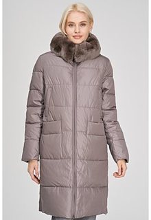 Утепленное пальто с отделкой мехом кролика LE Monique