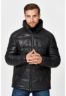 Утепленная кожаная куртка с меховой отделкой Urban Fashion for men