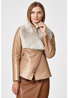 Укороченная дубленка из овчины La Reine Blanche