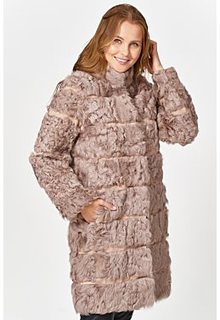 Утепленная шуба из овчины калган Virtuale Fur Collection