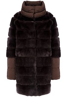 Комбинированная шуба из меха кролика Virtuale Fur Collection