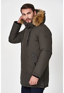 Утепленная куртка с отделкой мехом енота Urban Fashion for men
