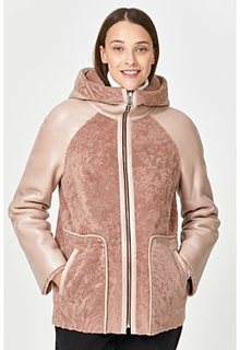 Комбинированная дубленка из овчины La Reine Blanche