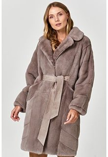 Шуба из аукционного меха норки KOPENHAGEN FUR с поясом Finezza