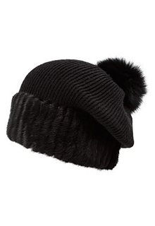Комбинированная шапка из меха норки с помпоном Slava Furs
