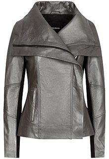 Кожаная куртка с отделкой трикотажем La Reine Blanche