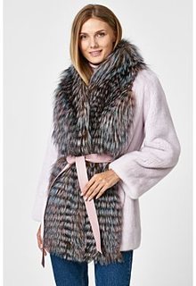 Шуба из аукционного меха норки KOPENHAGEN FUR и меха лисы Emfasi Pelle