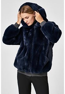 Укороченная шуба из меха кролика Virtuale Fur Collection