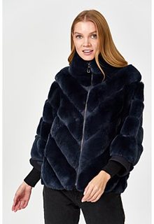 Комбинированная шуба из меха кролика Virtuale Fur Collection